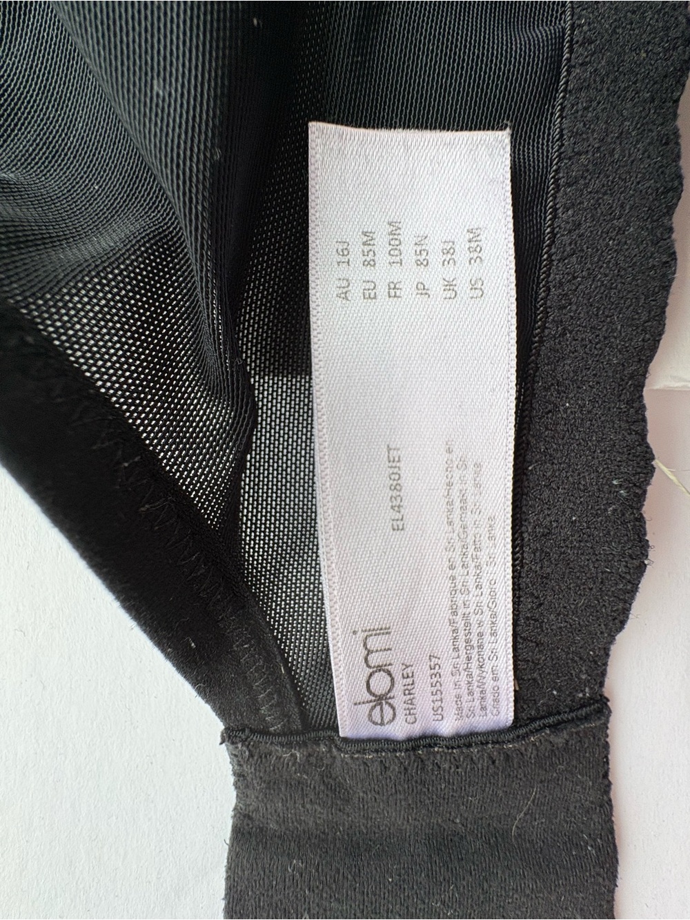 Elomi Black Sheer Mesh Support Bra